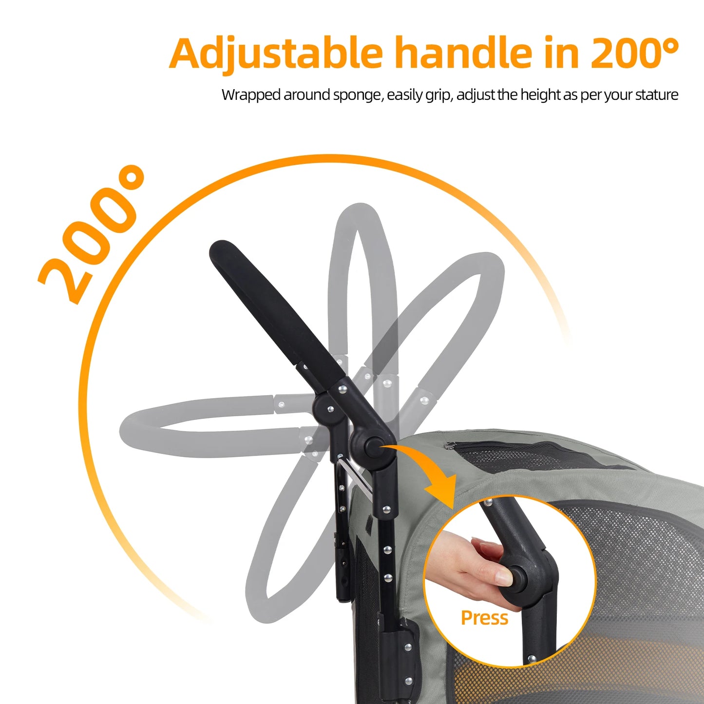 Portable Four-Wheel Dog Stroller Foldable Breathable Travel Carrier