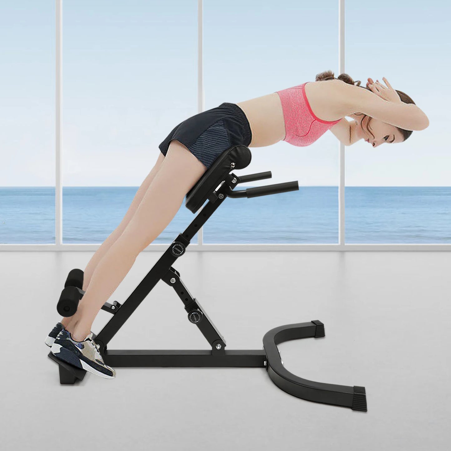 Roman Chair Back Extension Machine 330lbs Capacity for Core Training