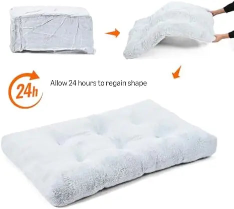 Basics 36" Washable Medium Dog Bed – Anti-Slip Crate Mat for Pets