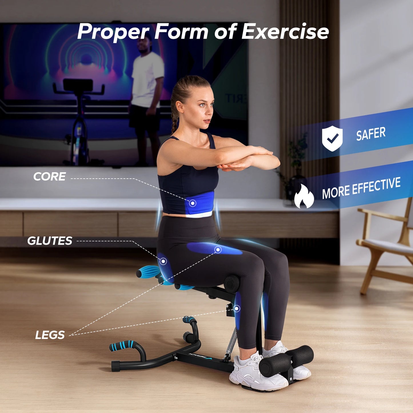 Merach Adjustable Deep Squat Machine Glutes Trainer For Core Legs