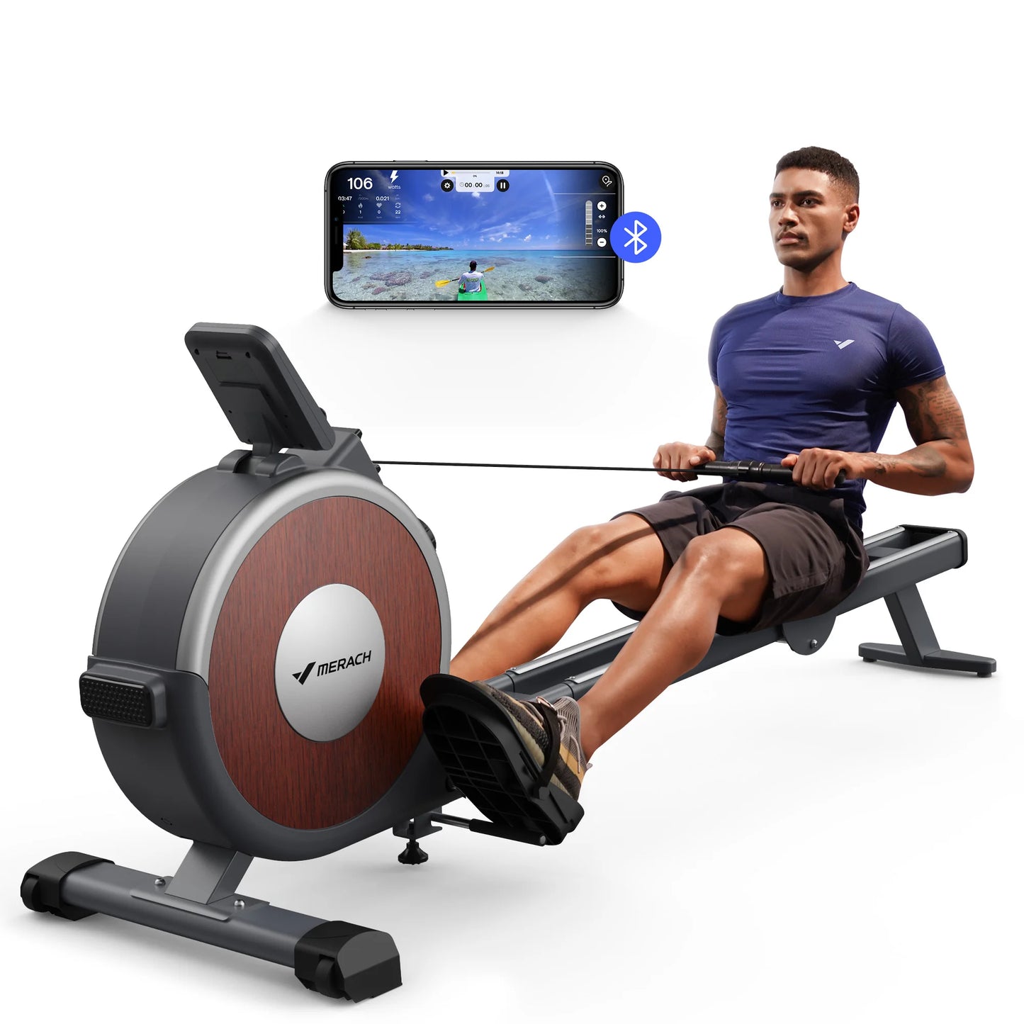 MERACH Magnetic Rowing Machine With 16 Levels Of Quiet Resistance