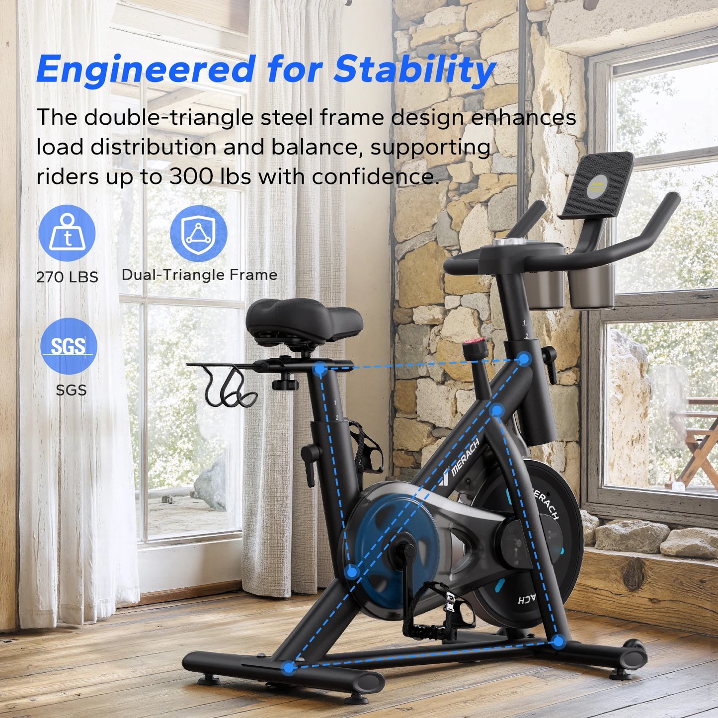 MERACH Magnetic Indoor Cycle Bike With Exclusive App Quiet Operation