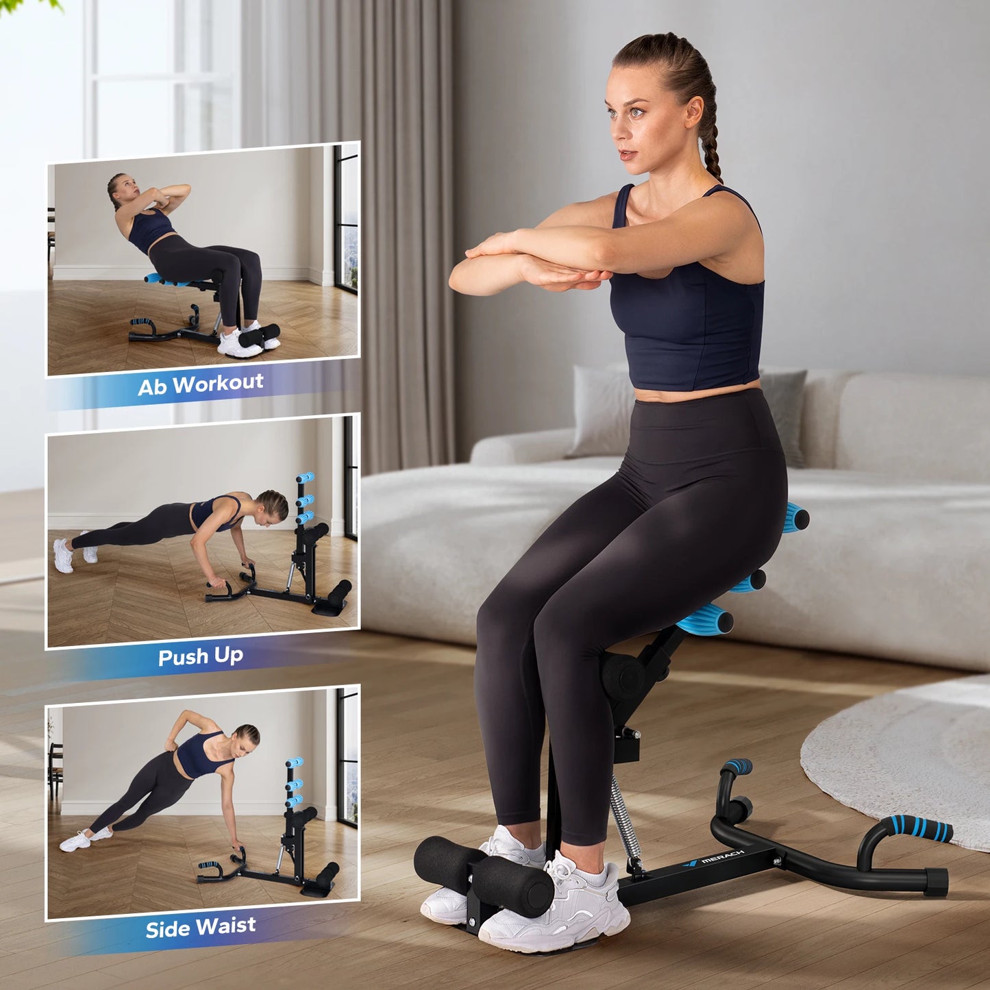 Merach Adjustable Deep Squat Machine Glutes Trainer For Core Legs