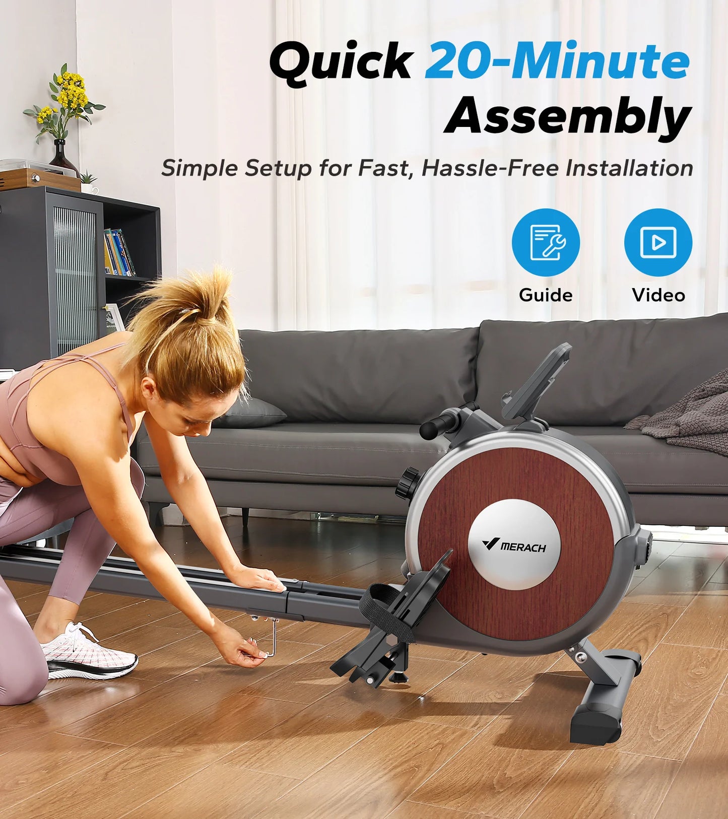 MERACH Magnetic Rowing Machine With 16 Levels Of Quiet Resistance