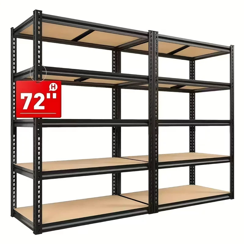 60/72 Inch two-piece set Heavy-duty Metal Storage Rack, With A Load-bearing Capacity Of 2000 Pounds Per Layer, Adjustable Height