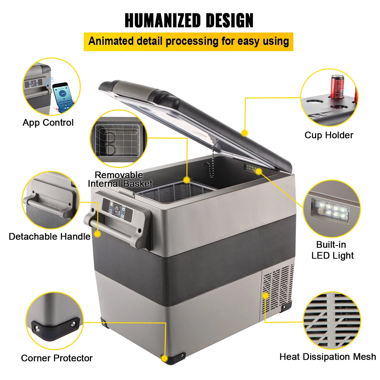 SucceBuy Portable Car Refrigerator Compressor Cooler 12V 110-240V Ice Box