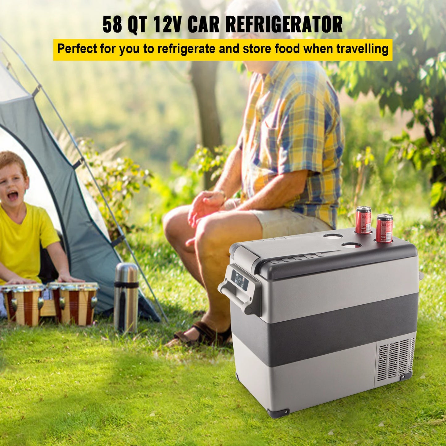 SucceBuy Portable Car Refrigerator Compressor Cooler 12V 110-240V Ice Box