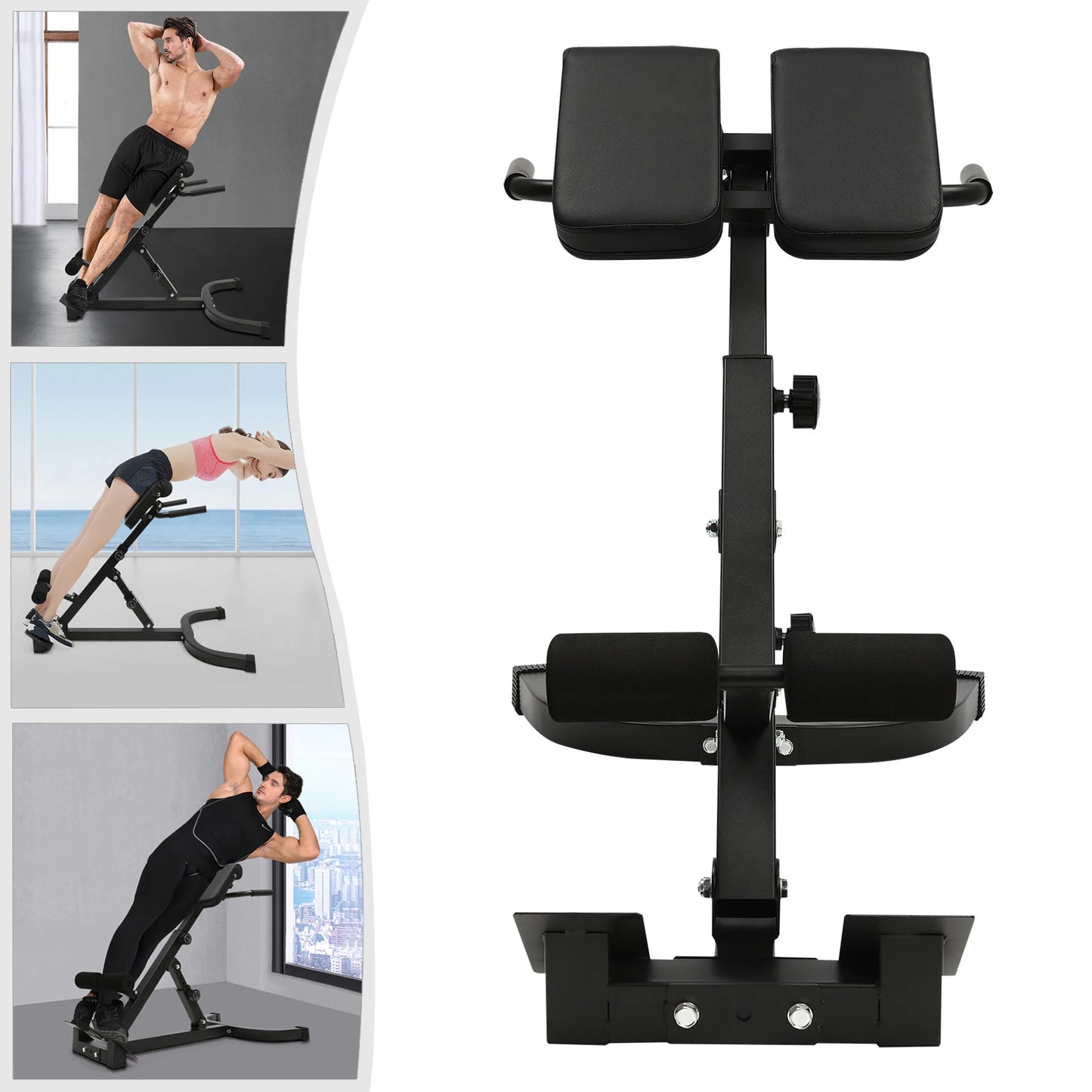 Roman Chair Back Extension Machine 330lbs Capacity for Core Training
