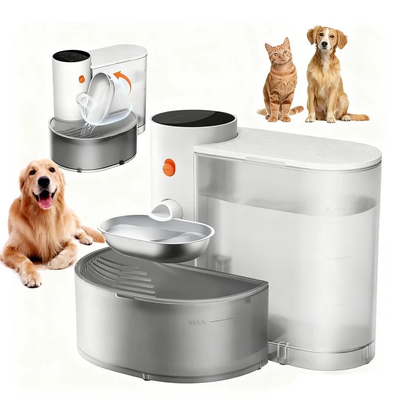 Booteely Wireless Stainless Steel Pet Water Dispenser With Purifying Bowl