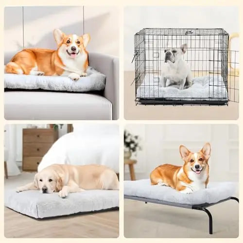 Basics 36" Washable Medium Dog Bed – Anti-Slip Crate Mat for Pets