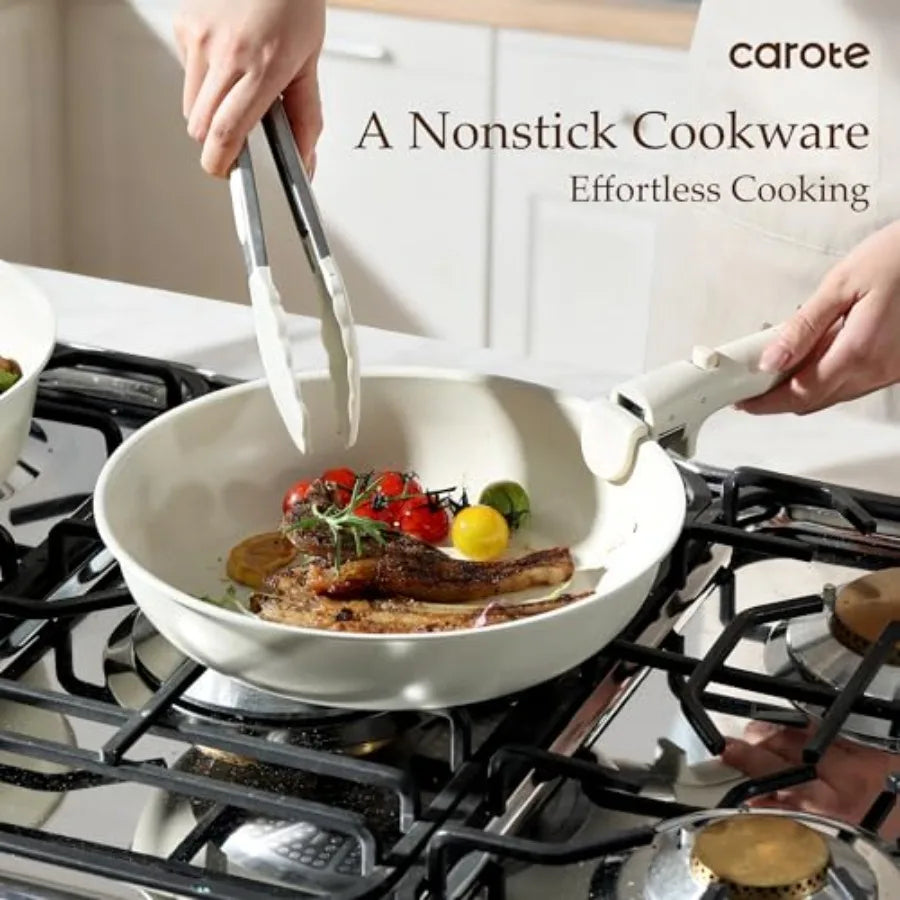 19pcs Pots and Pans Set, Nonstick Cookware Set Detachable Handle, Induction Kitchen Cookware Sets Non Stick with Removable Hand