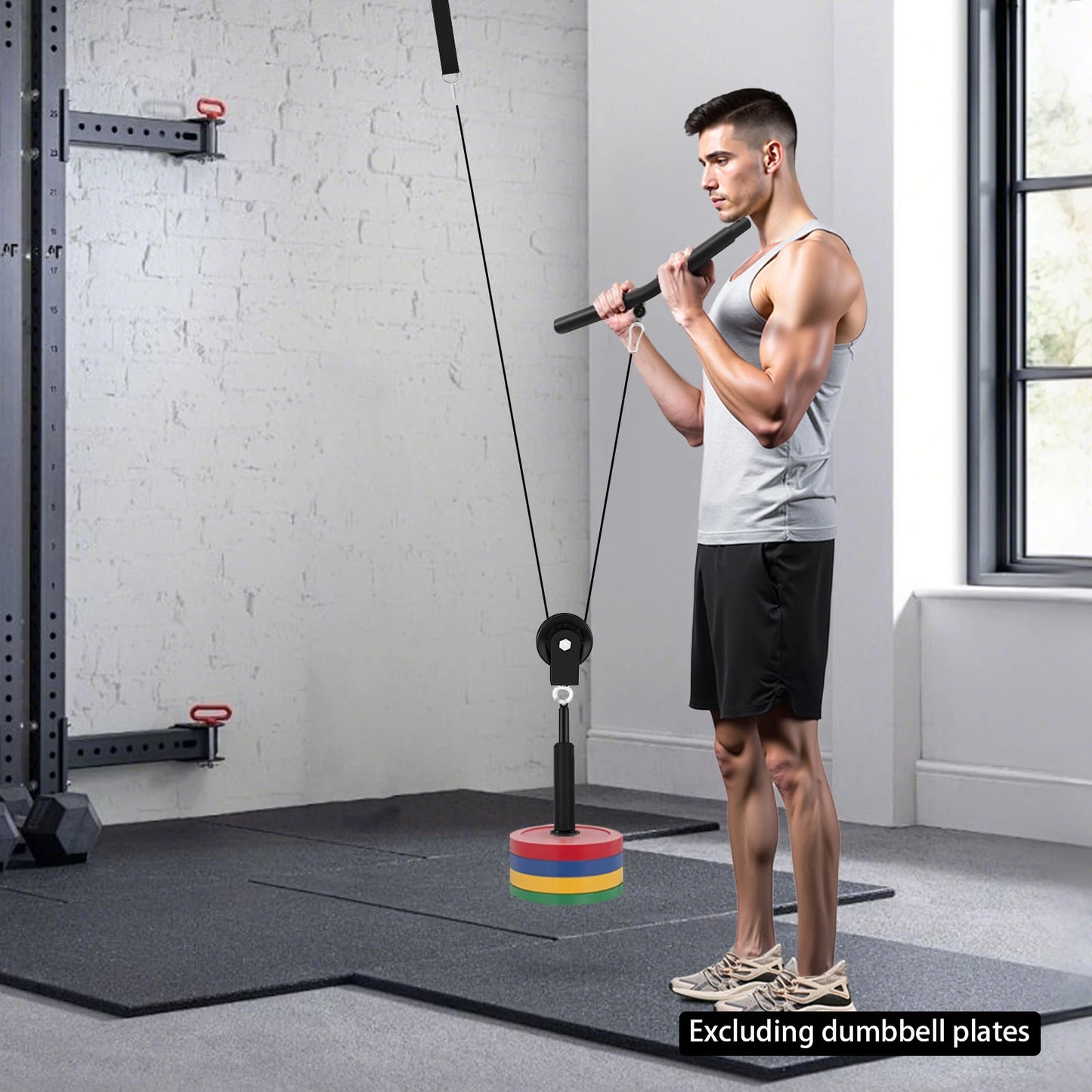 Pulley System Gym Cable Lat Pull 120kg Capacity For Home