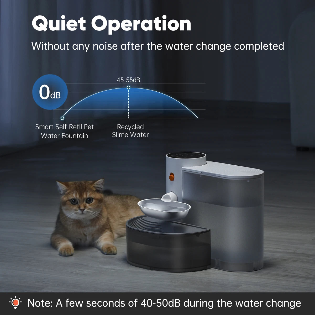 Booteely Wireless Stainless Steel Pet Water Dispenser With Purifying Bowl