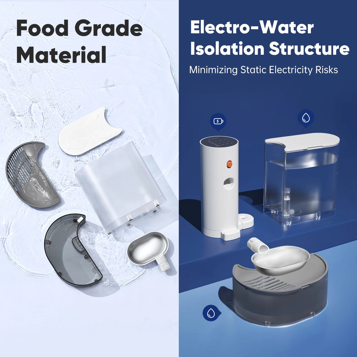 Booteely Wireless Stainless Steel Pet Water Dispenser With Purifying Bowl