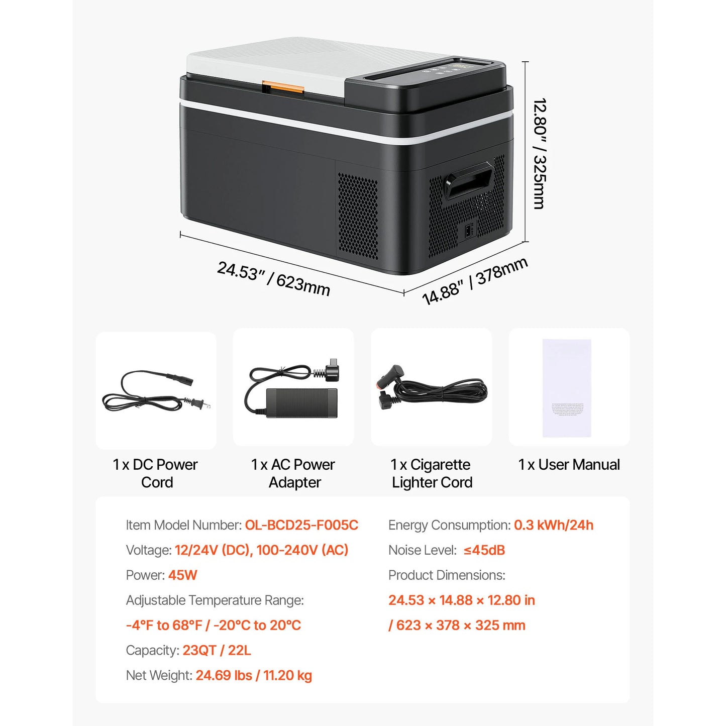 SucceBuy Portable Car Refrigerator Compressor Cooler 12V 110-240V Ice Box