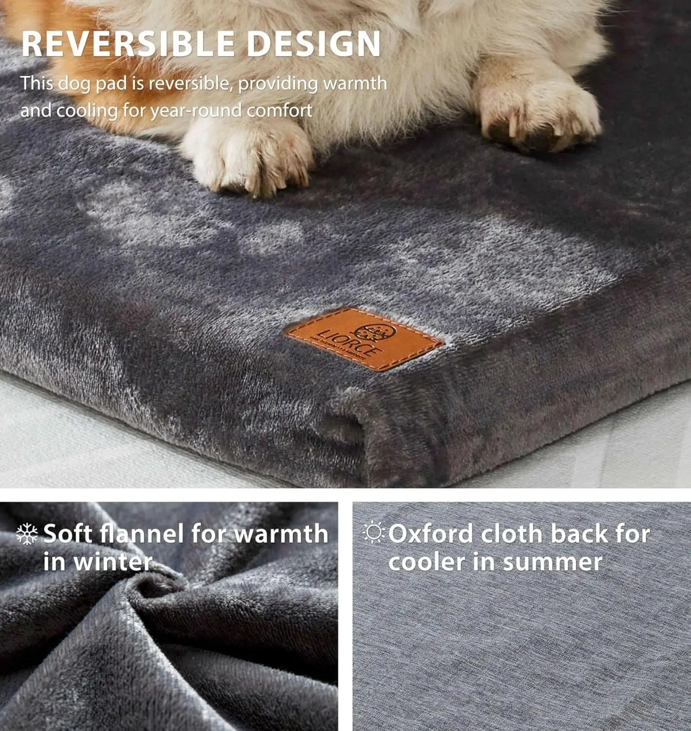 Dog Crate Pad - Dog Bed Large Sized Dogs with Removable Washable Cover and Waterproof Lining - XL Memory Foam Pet Bed fo