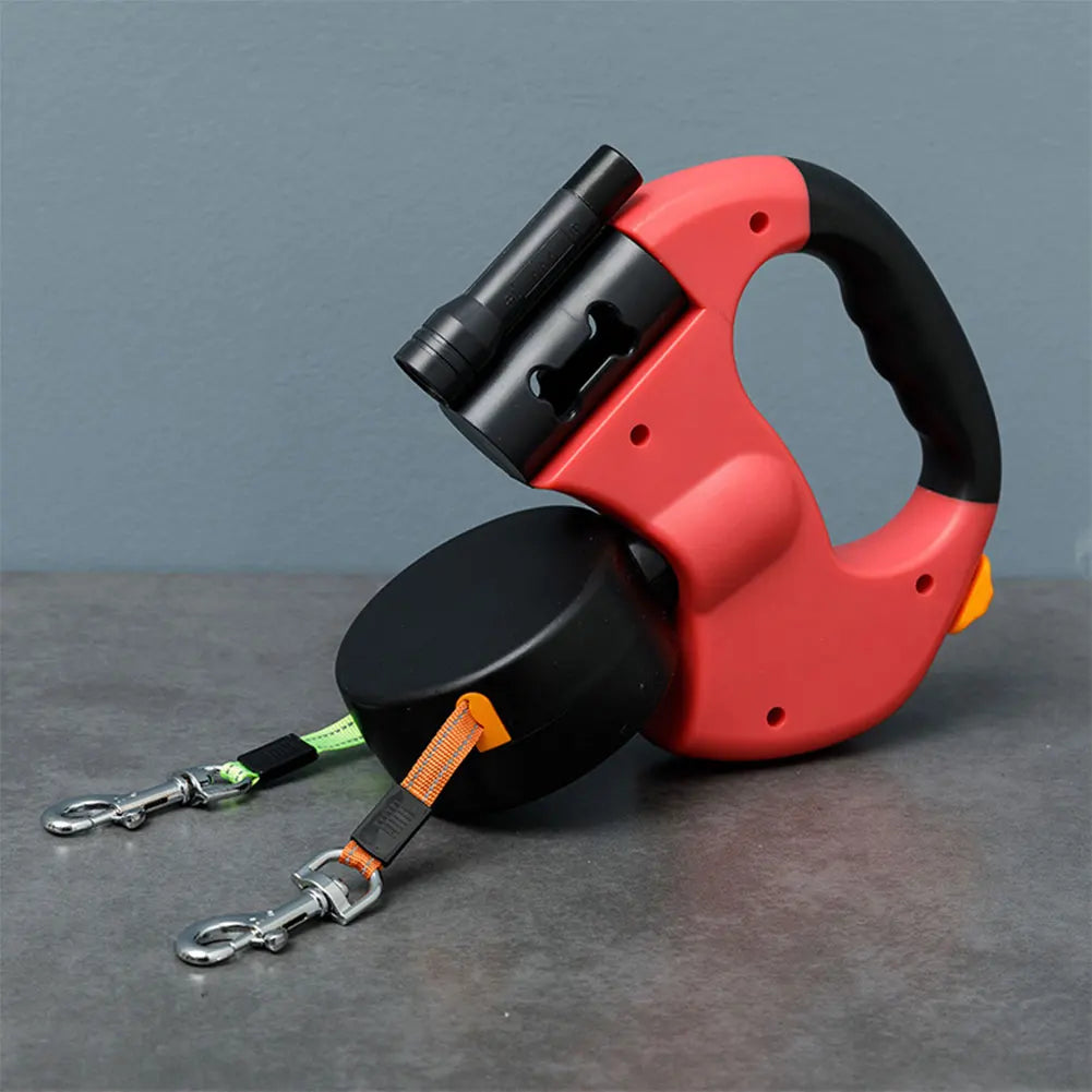 Alloet Double Headed Dog Leash Traction Rope With LED Light