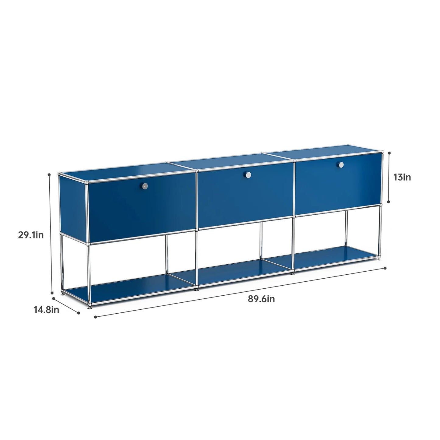 Storage Cabinet Sideboard Storage Shelf Furniture Stainless Steel Metal Board Living Room Night Stand Cabinet-No Keys