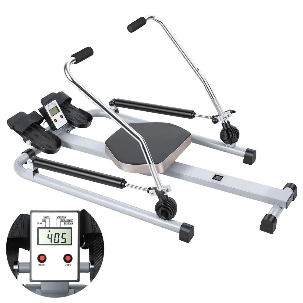Hydraulic Home Rowing Machine With LCD Monitor Quiet Fitness Equipment