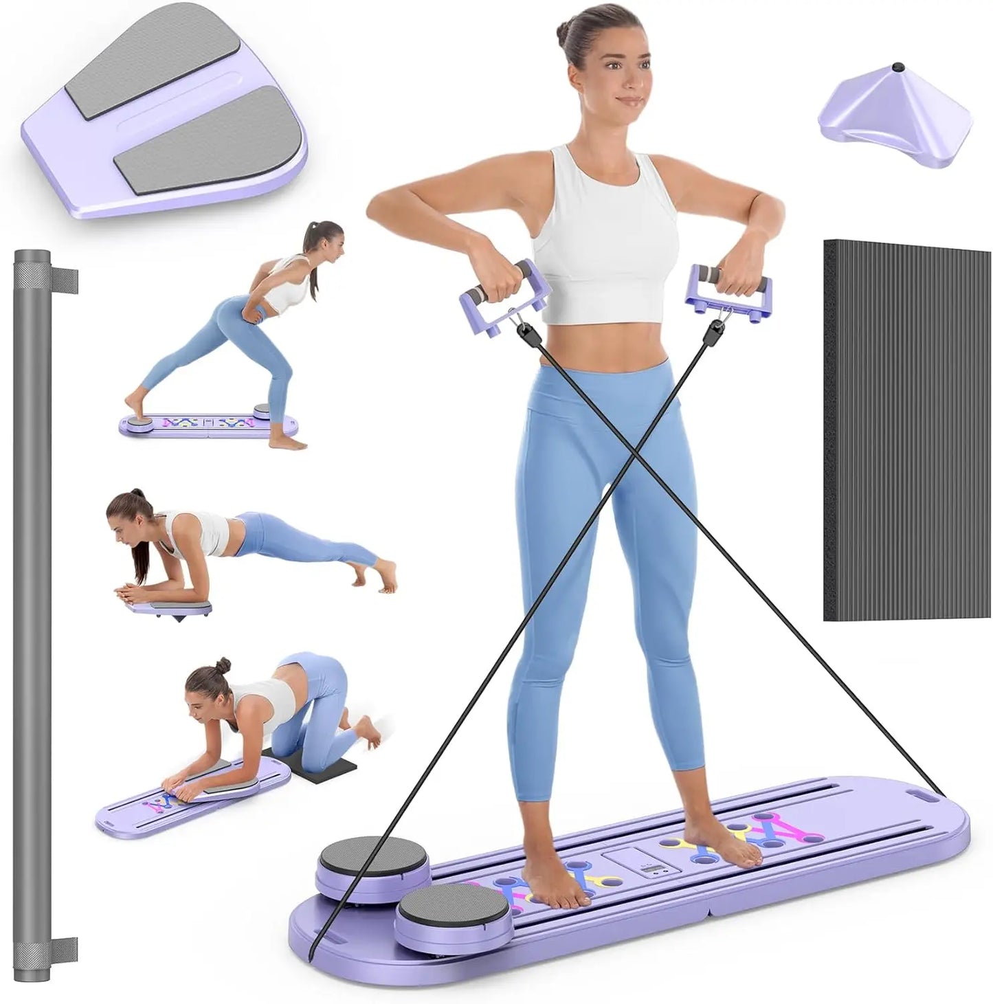 Rayspace Foldable Pilates Reformer 7-In-1 Portable Core Trainer