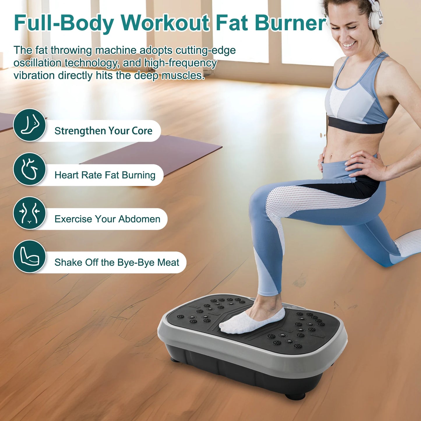 Vibration Plate Exercise Machine For Home Fitness Fat Burning Workout