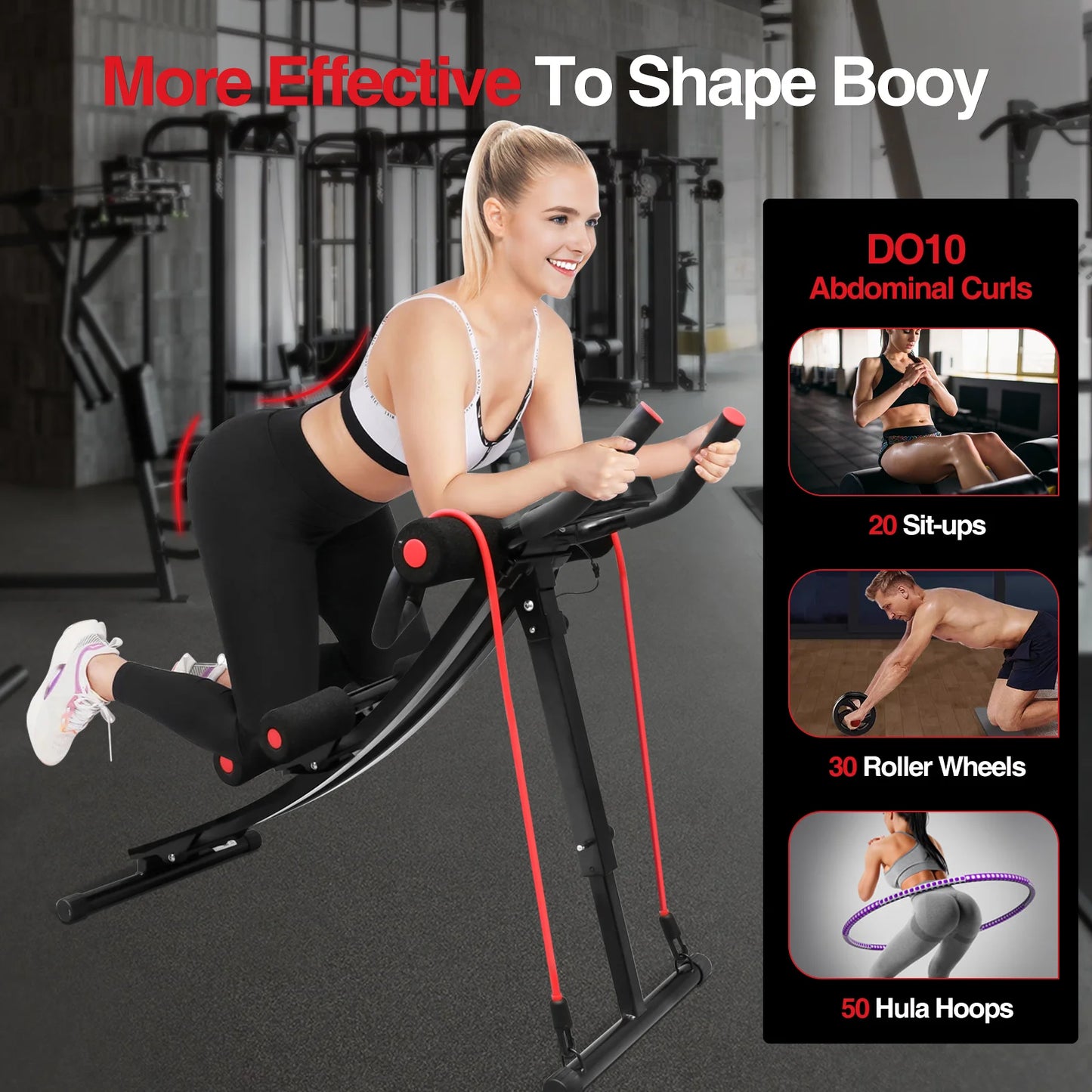 GIKPAL Foldable Ab Machine For Home Gym Core Workout