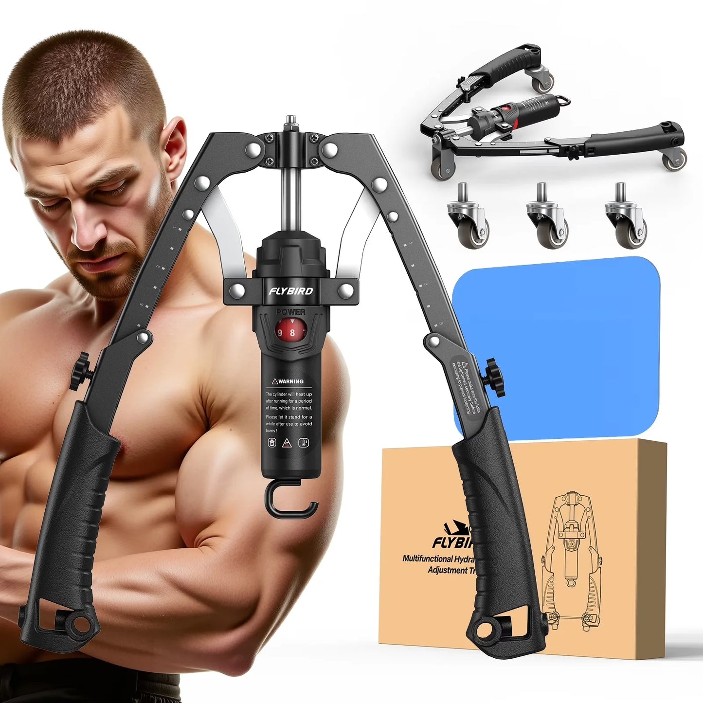 FED Fitness 3 In 1 Twister Arm Trainer With Ab Wheel And Hydraulic Power