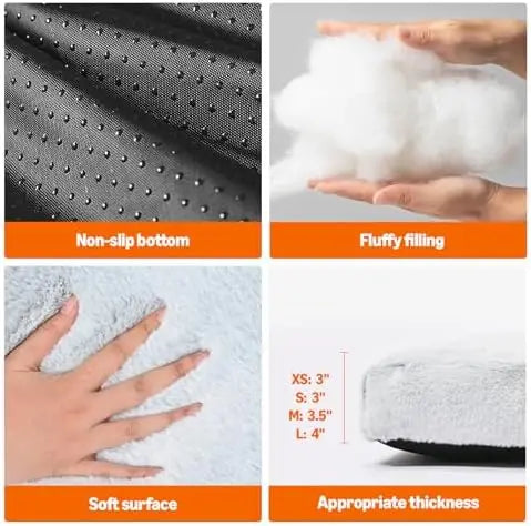 Basics 36" Washable Medium Dog Bed – Anti-Slip Crate Mat for Pets