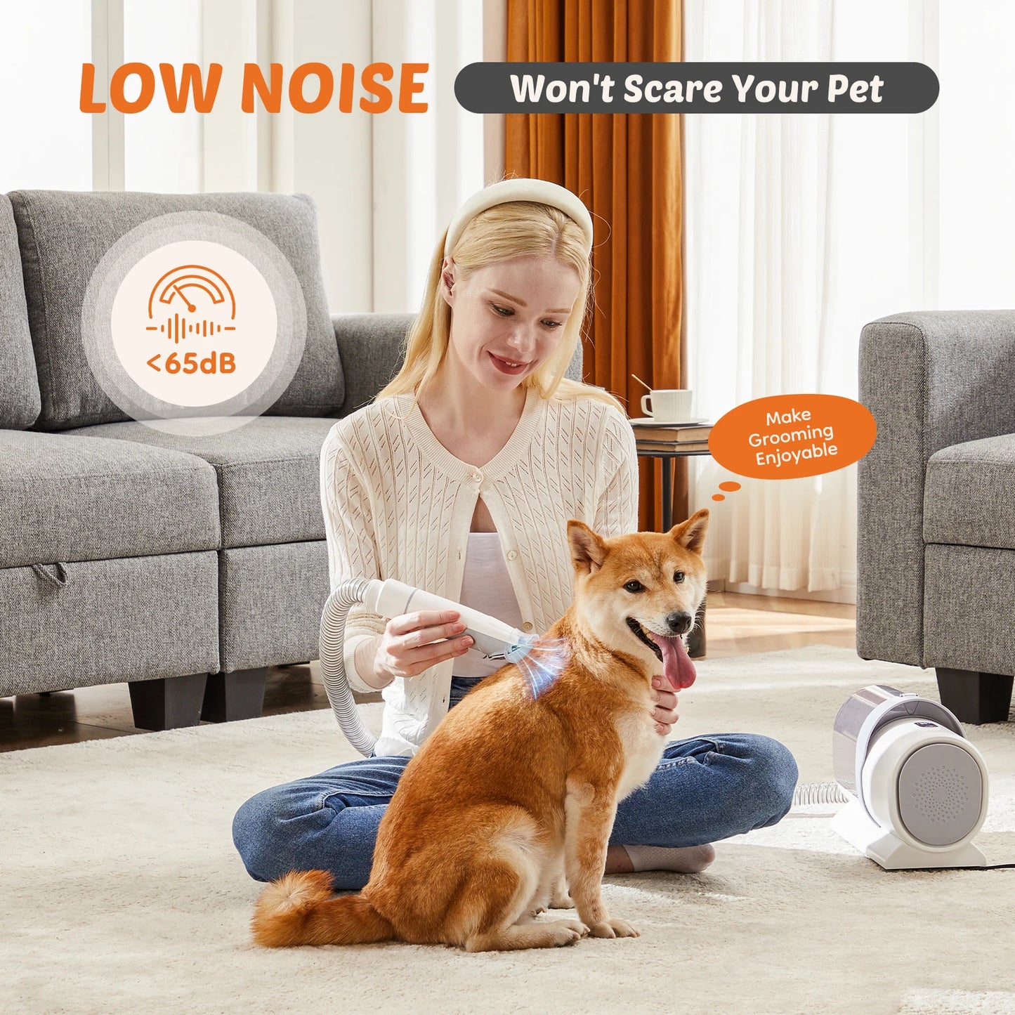 JHK Professional Pet Grooming Vacuum Kit With Cordless Low Noise Clippers