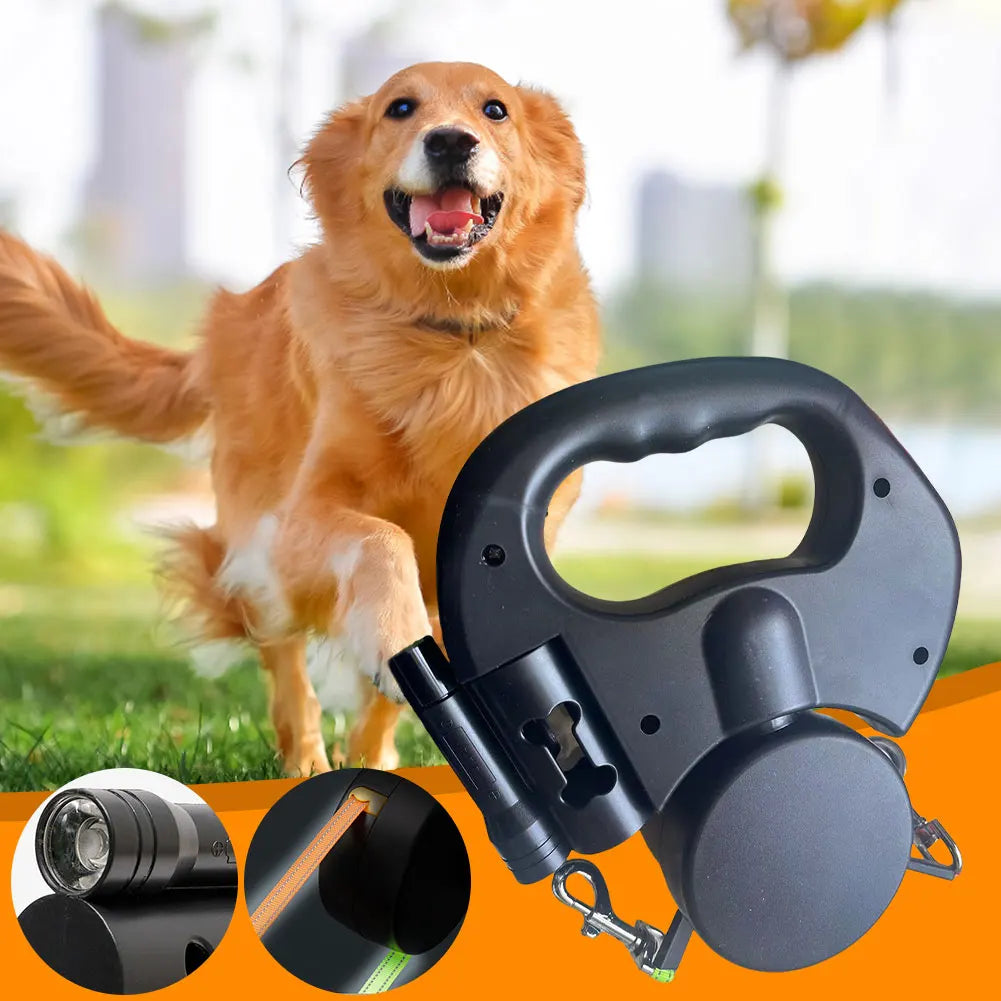 Alloet Double Headed Dog Leash Traction Rope With LED Light