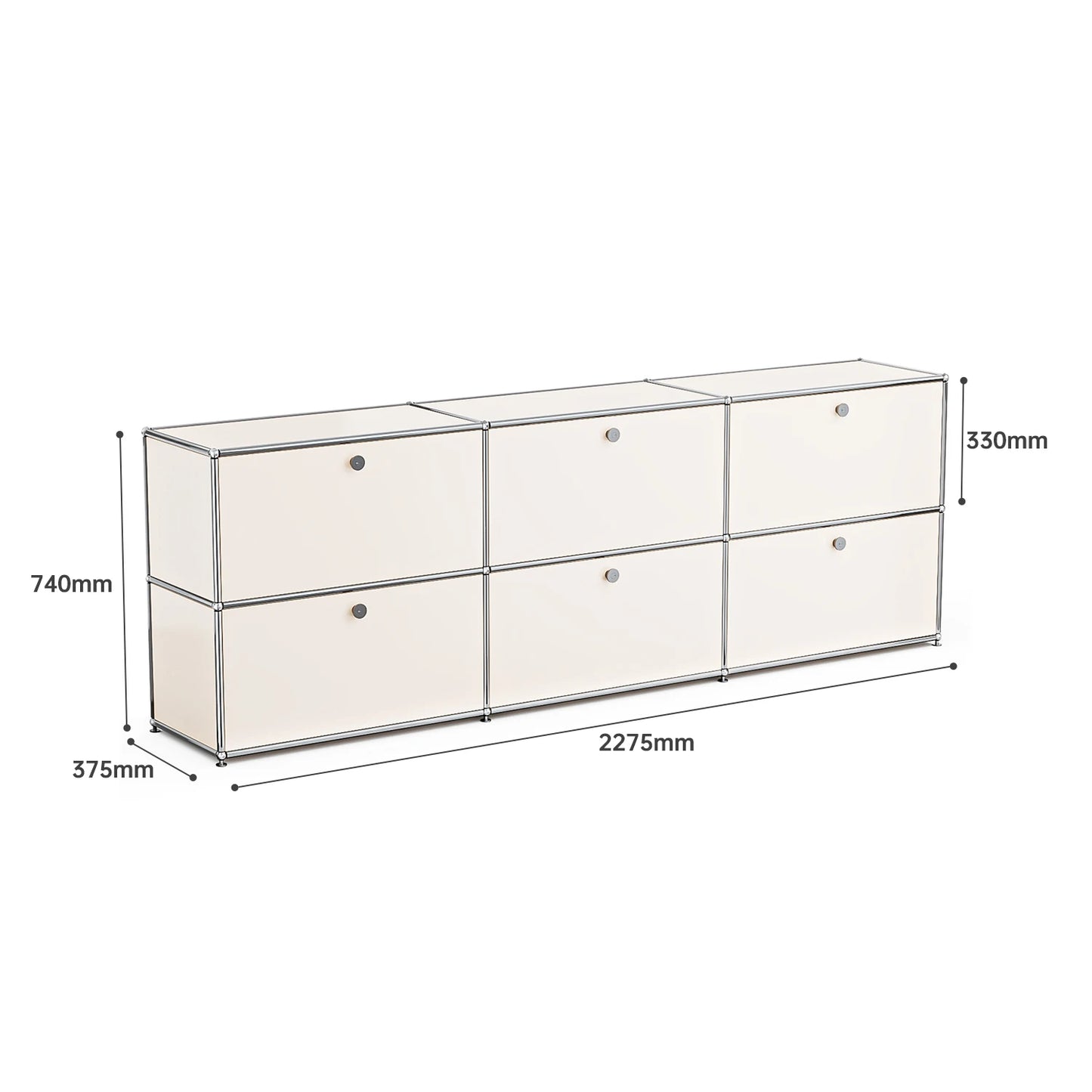 Storage Cabinet Sideboard Storage Shelf Furniture Stainless Steel Metal Board Living Room Night Stand Cabinet-No Keys