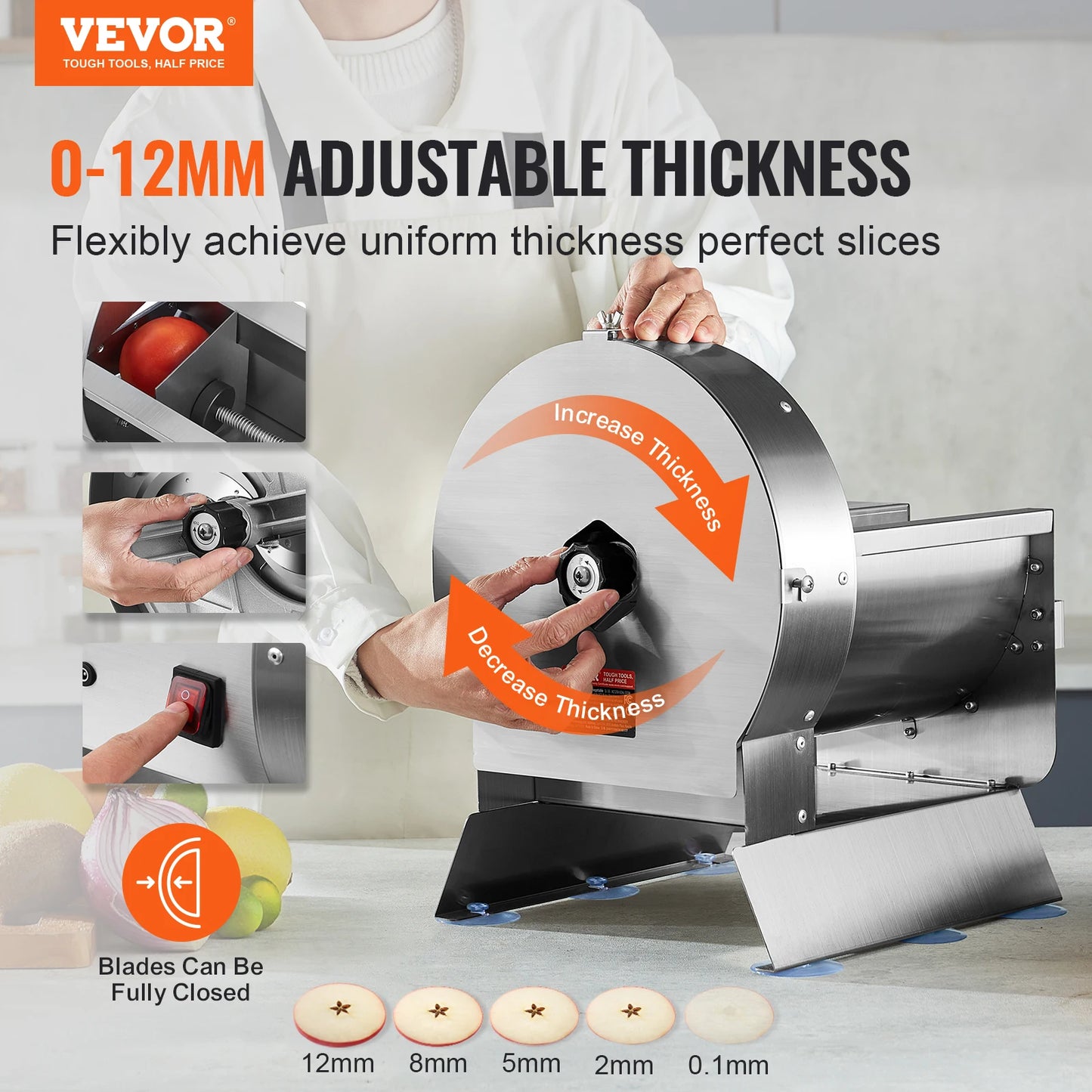 VEVOR Electric Vegetable Slicer For Commercial Food Prep