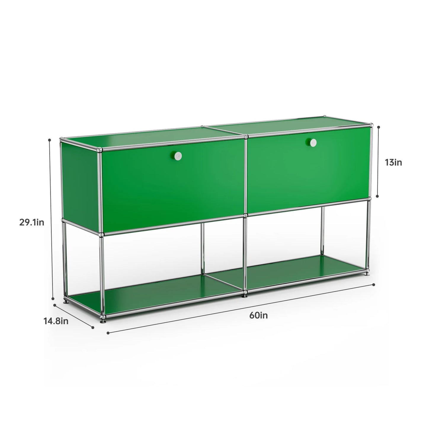 Storage Cabinet Sideboard Storage Shelf Furniture Stainless Steel Metal Board Living Room Night Stand Cabinet-No Keys