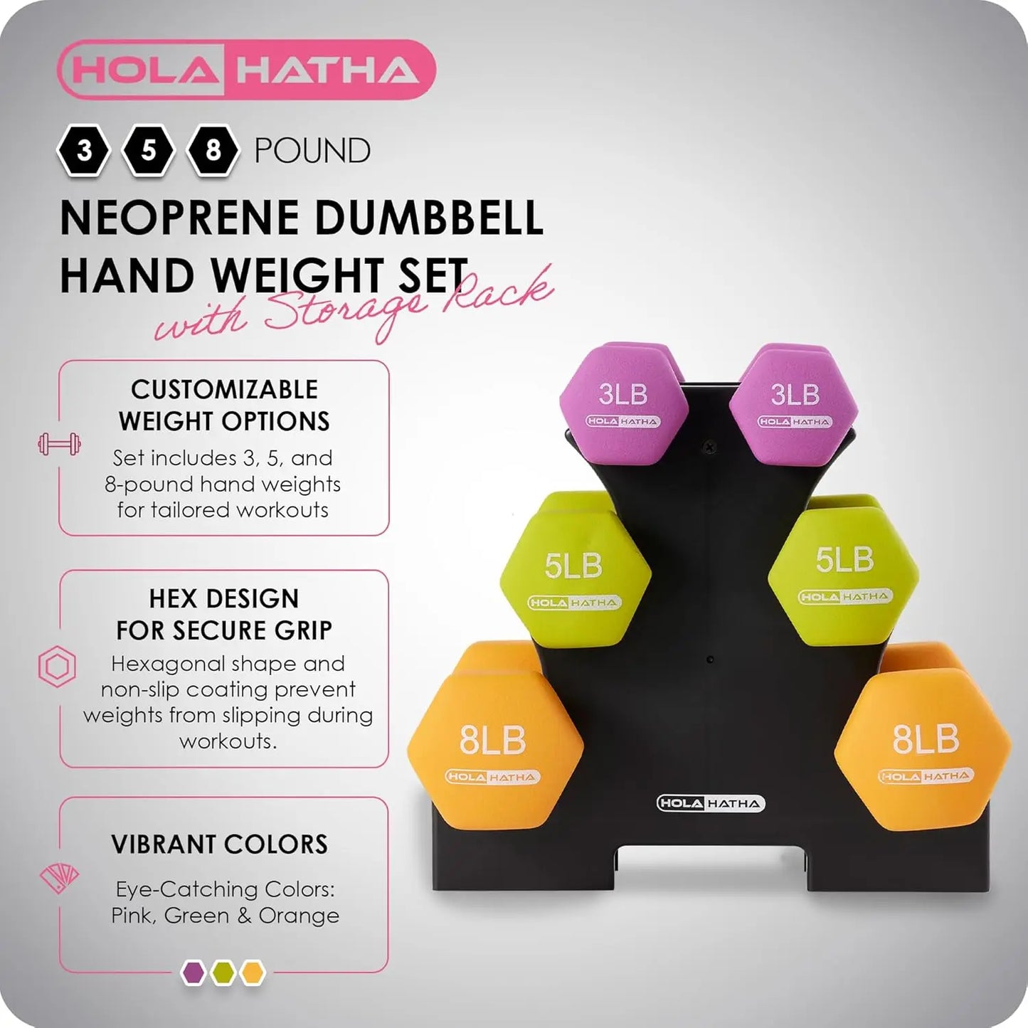 Neoprene Dumbbell Set With Rack For Home Gym Essentials