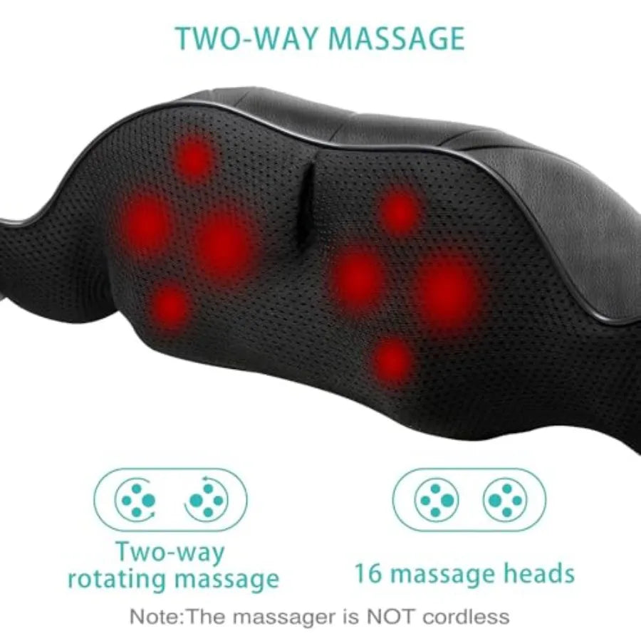 AERLANG Shiatsu Back and Neck Massager Back Massager Deep Tissue Kneading Neck and Shoulder Massage with Heat Electric Massage