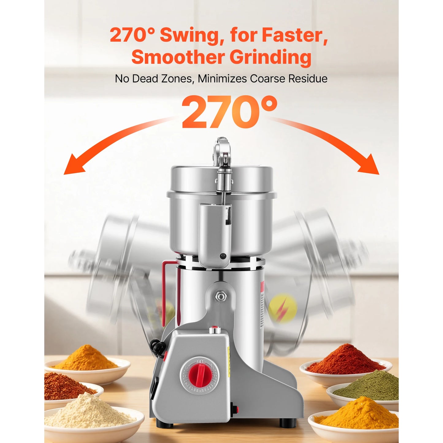 Succebuy Electric Grain Mill Grinder 28000RPM High Speed