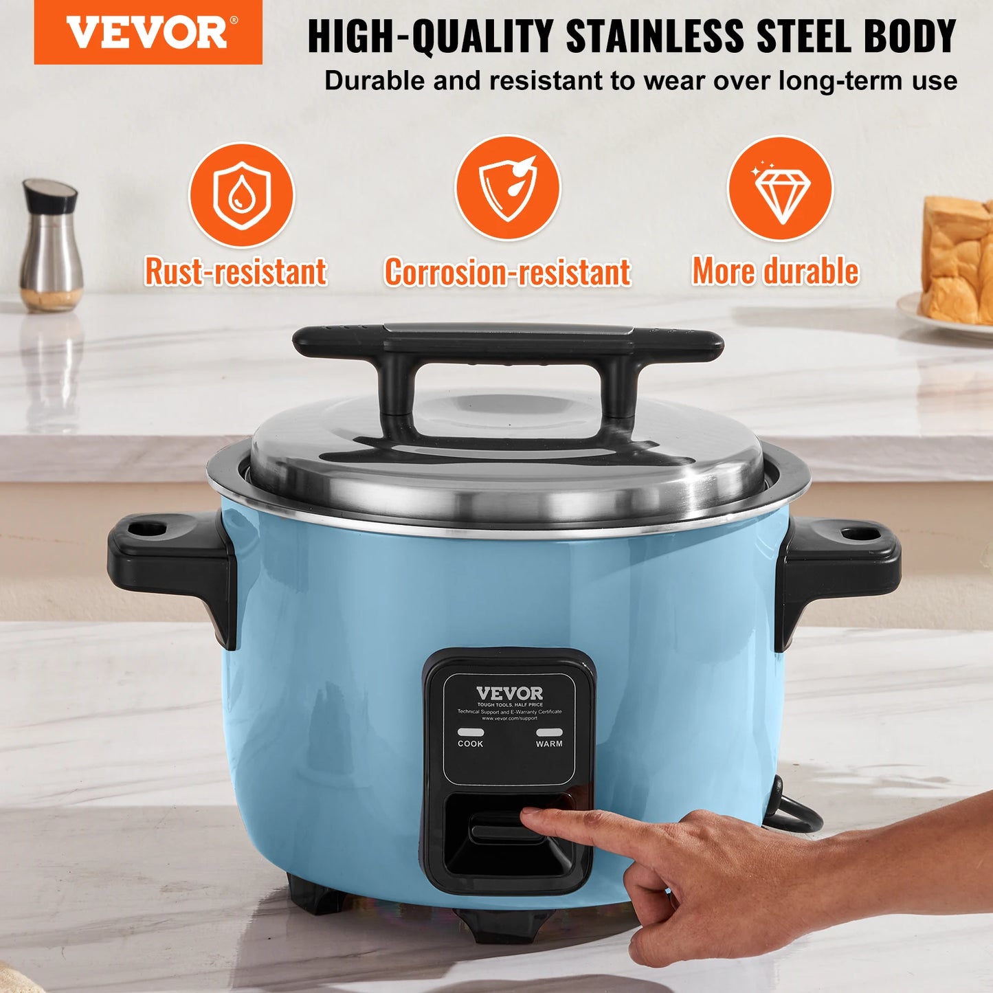 VEVOR Commercial Rice Cooker With Nonstick Inner Pot And 24 Hour Keep Warm
