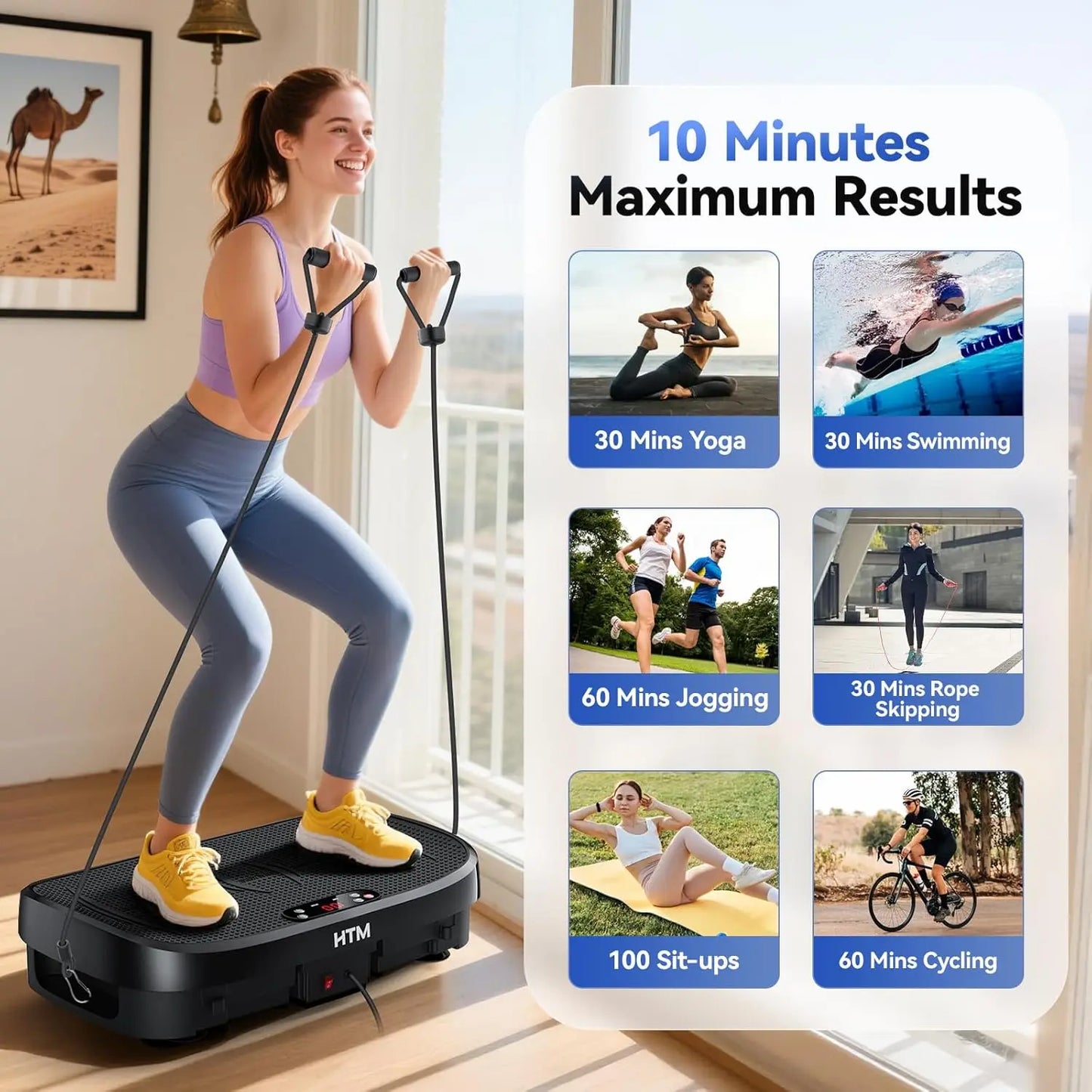 HTM Vibration Plate Whole Body Fitness Platform 120 Levels