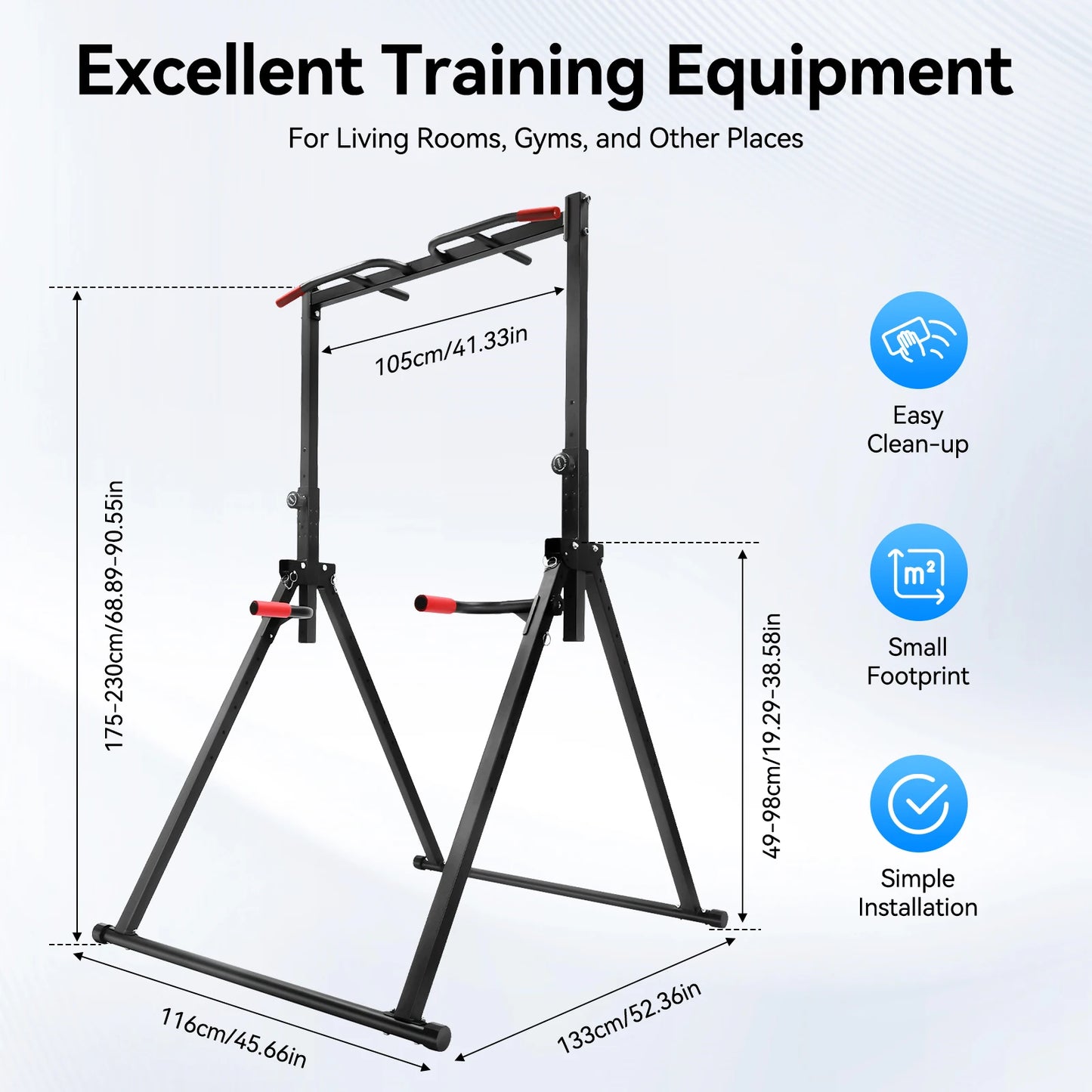 Adjustable Pull Up Bar Foldable Home Gym Multifunction Training Station