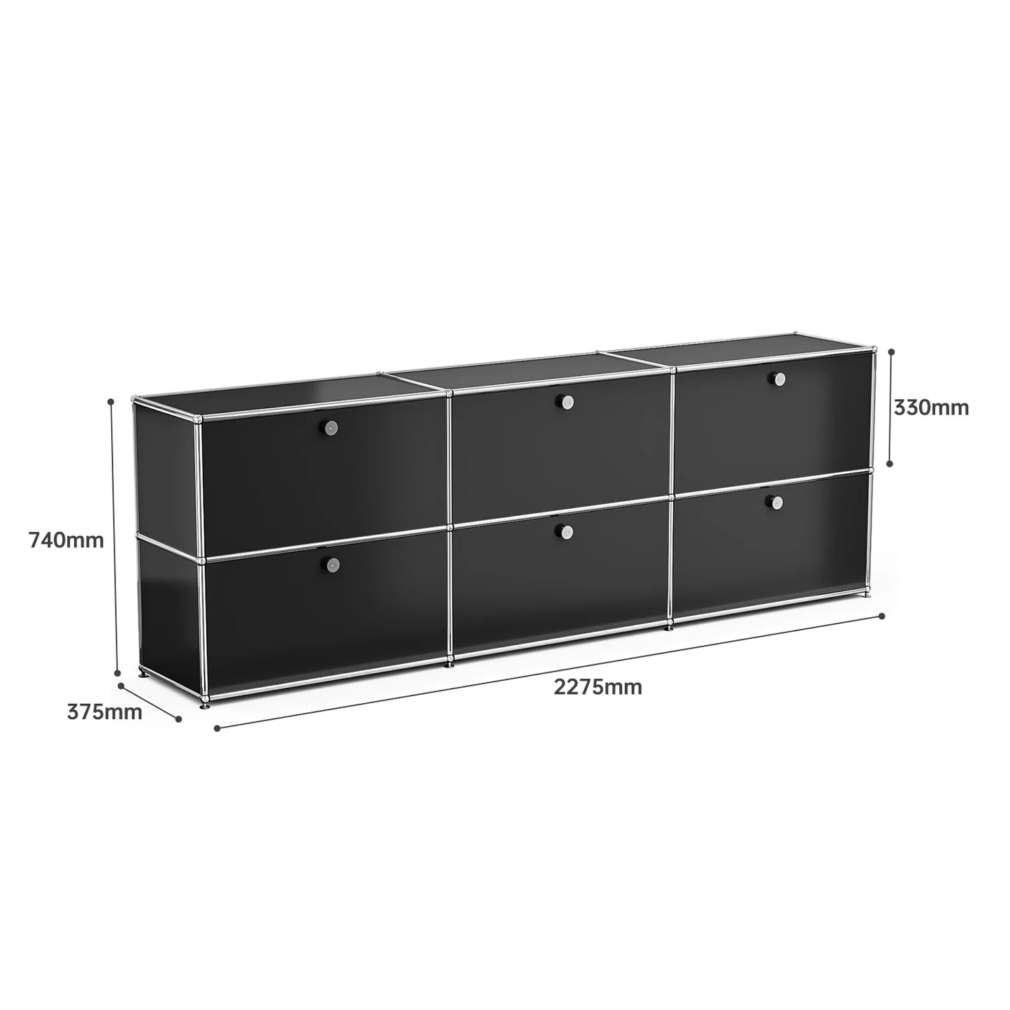 Storage Cabinet Sideboard Storage Shelf Furniture Stainless Steel Metal Board Living Room Night Stand Cabinet-No Keys