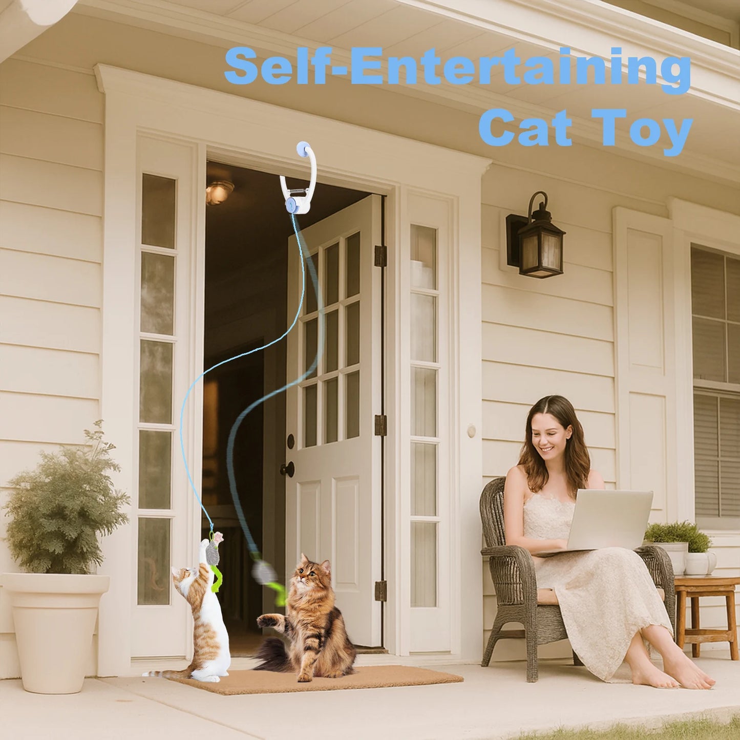 Cityflee USB Rechargeable Electric Door Hanging Interactive Cat Toy