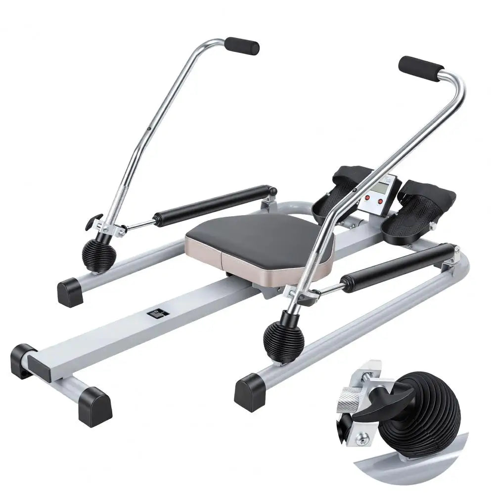 Hydraulic Home Rowing Machine With LCD Monitor Quiet Fitness Equipment