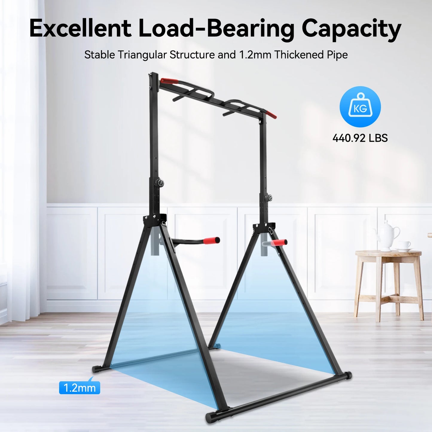 Adjustable Pull Up Bar Foldable Home Gym Multifunction Training Station