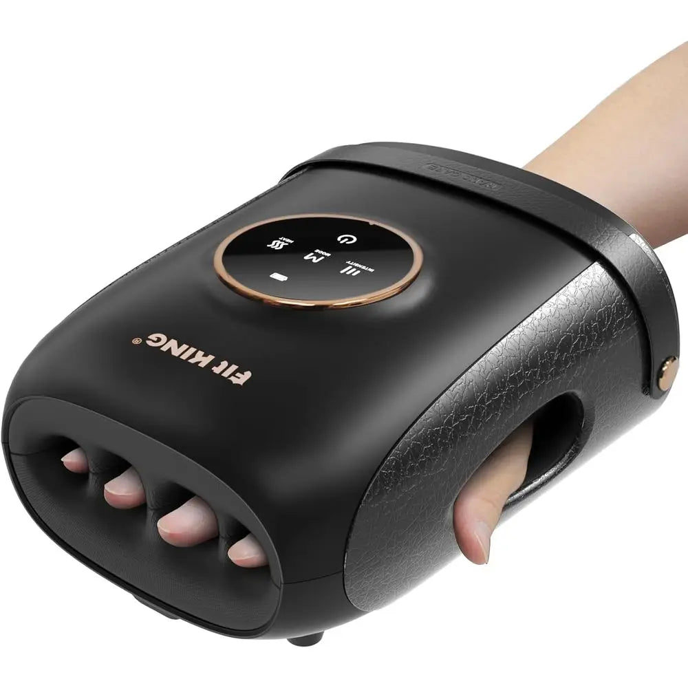 Heated Compression Hand Massager for Carpal Tunnel and Arthritis Relief, Suitable for Men and Women, HSA-Eligible (Black)