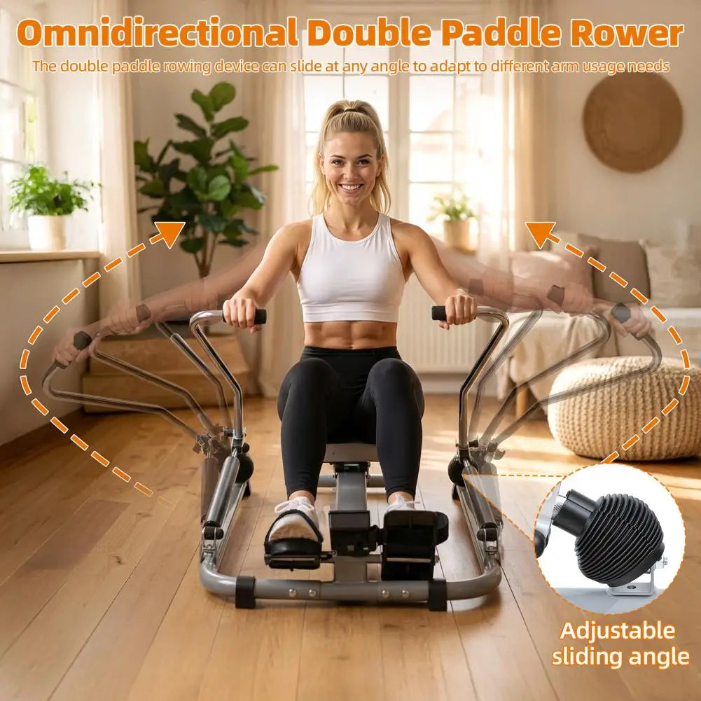 Hydraulic Home Rowing Machine With LCD Monitor Quiet Fitness Equipment