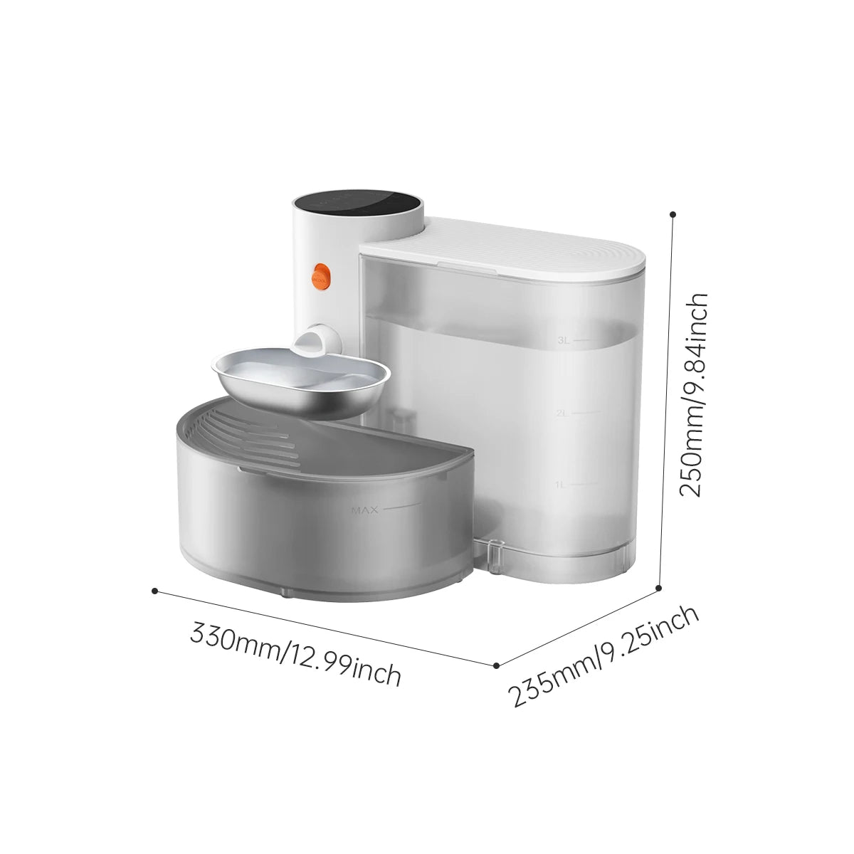 Booteely Wireless Stainless Steel Pet Water Dispenser With Purifying Bowl