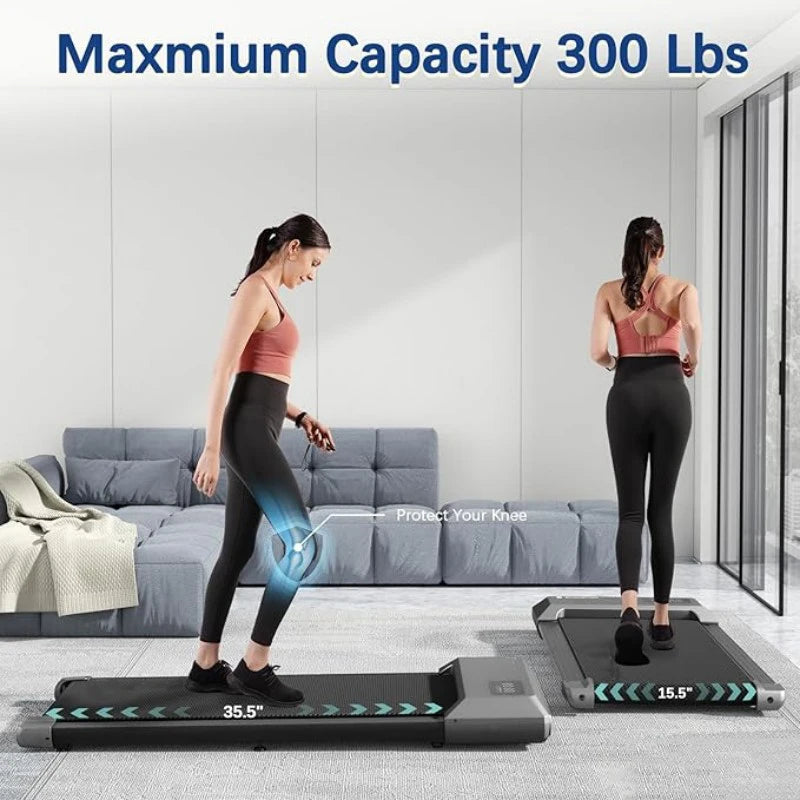 Superun 300lbs Home Treadmill TwoPointFiveHP 2 In 1 Walking Running