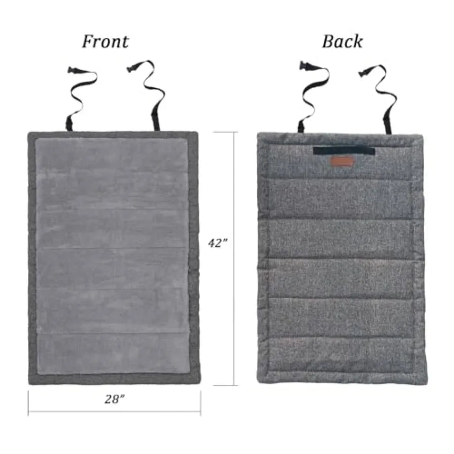 Outdoor Dog Bed, Portable Travel Mat, Rollup Pet Camping Gear, Crate Pad with Carry Handles, Super Soft, Machine Washable, 42'