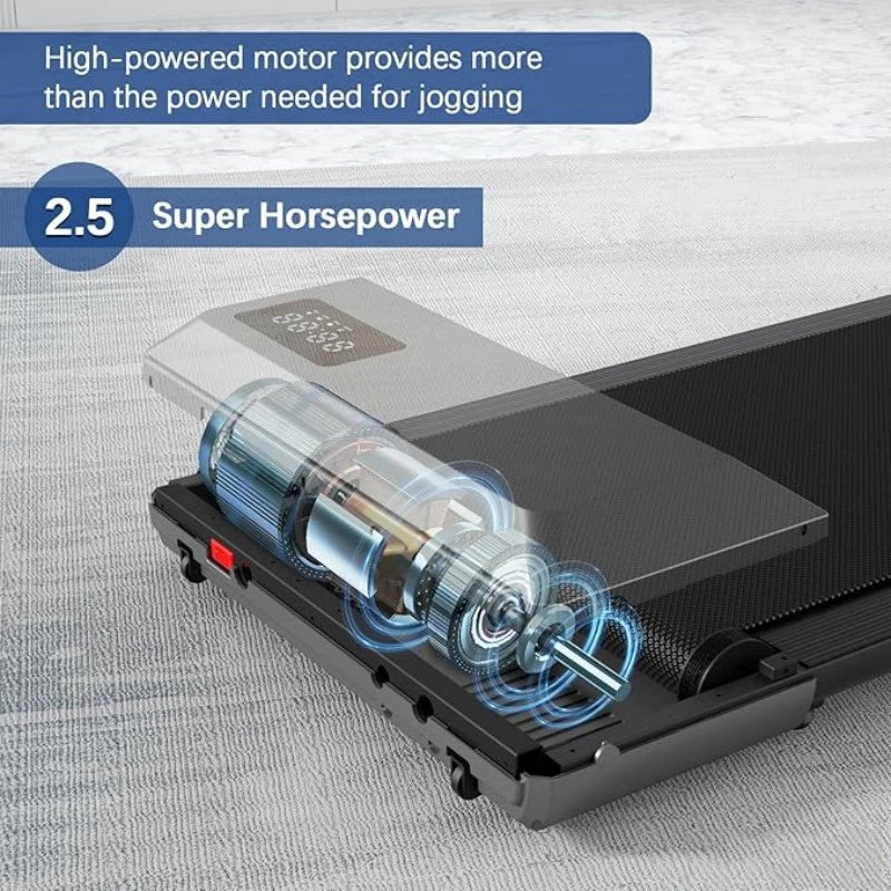 Superun 300lbs Home Treadmill TwoPointFiveHP 2 In 1 Walking Running