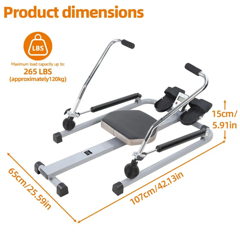 Hydraulic Home Rowing Machine With LCD Monitor Quiet Fitness Equipment
